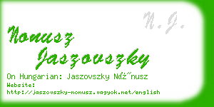 nonusz jaszovszky business card
